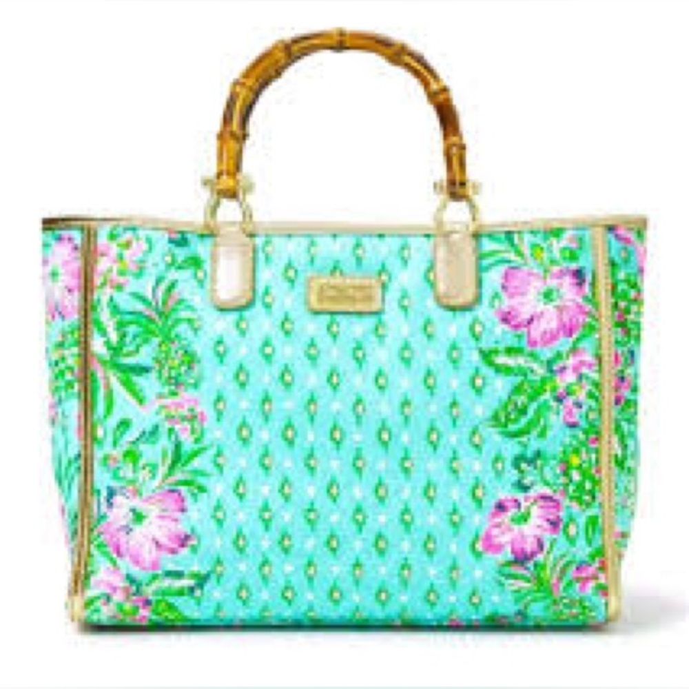 Lilly Pulitzer Greydon Canvas Tote Oh diamond girl print with a gift ❤️‍🔥 - Picture 2 of 14